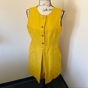 L.L. Bean Sleeveless Linen Dress with Buttons